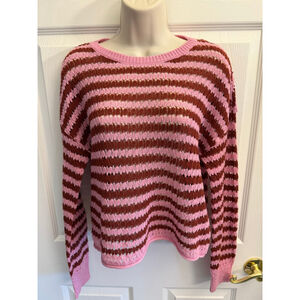 Vero Moda Spring Long Sleeve Crew Sweater pink size small